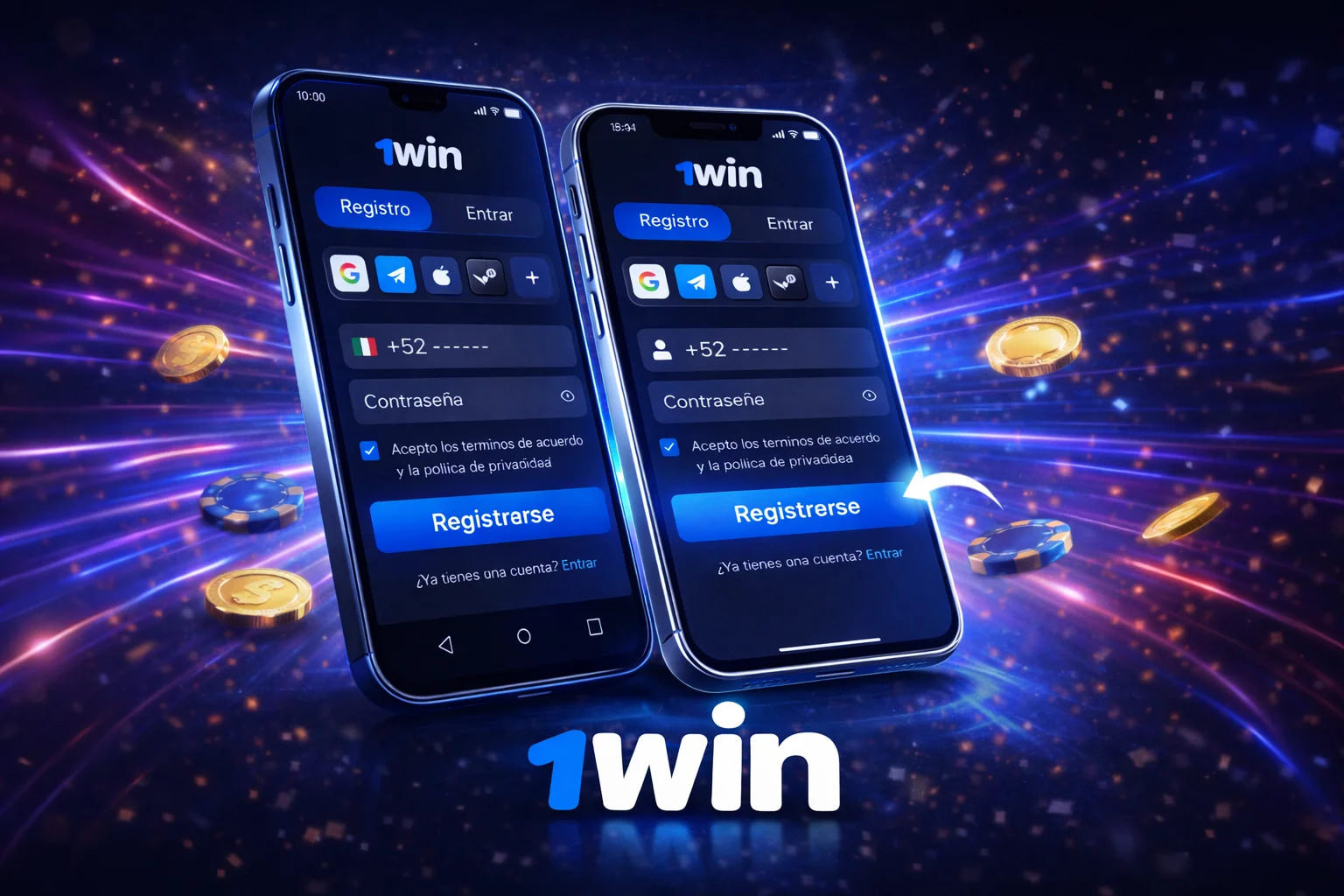 Registrarse y entrar en 1win desde la aplicación